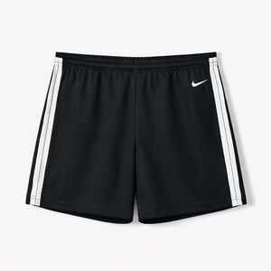 AS-IS Nike Boys Black/White Athletic Shorts - Drawstring Waist‎ - M (10-12).